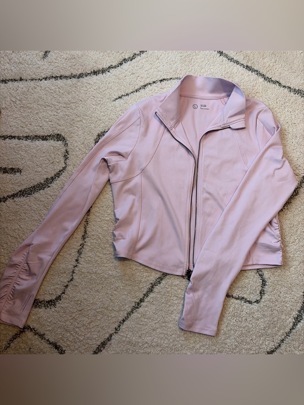 Gilly Hicks Pale Pink Zip-Front Athletic Jacket